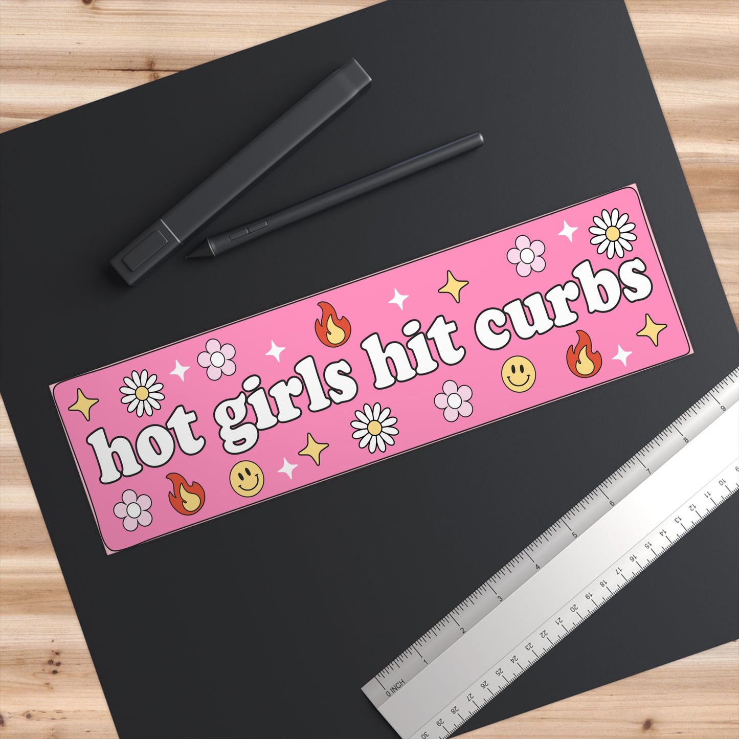 Hot Girls Hit Curbs Bumper Stickers