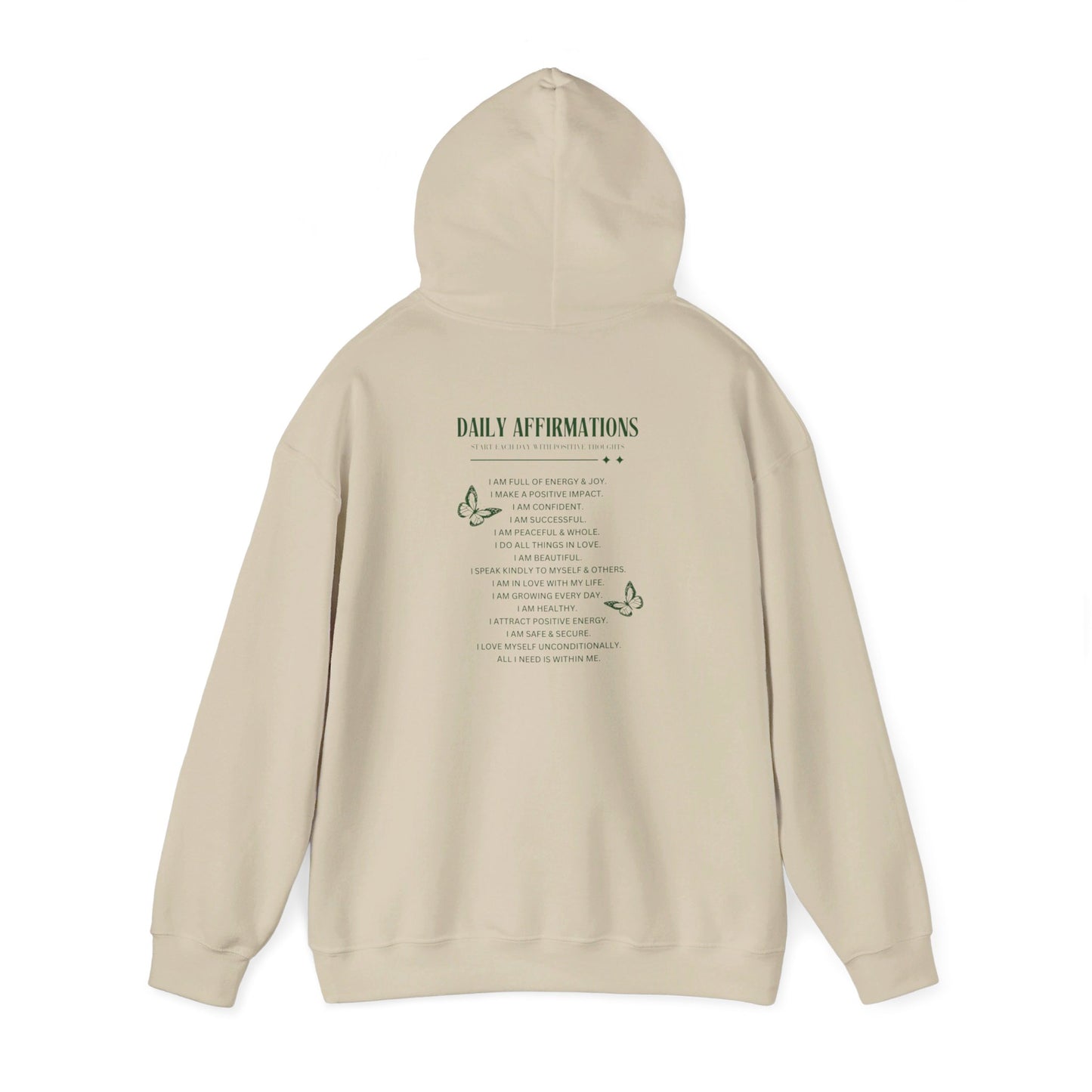 Daily Affirmations Butterfly Hooded Sweatshirt