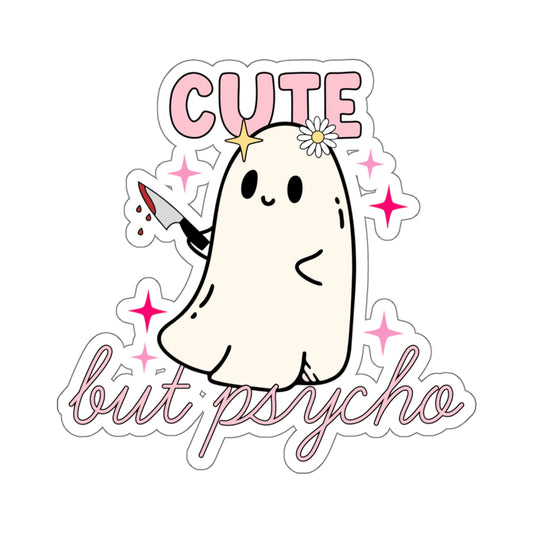 Cute But Psycho Halloween Kiss-Cut Sticker