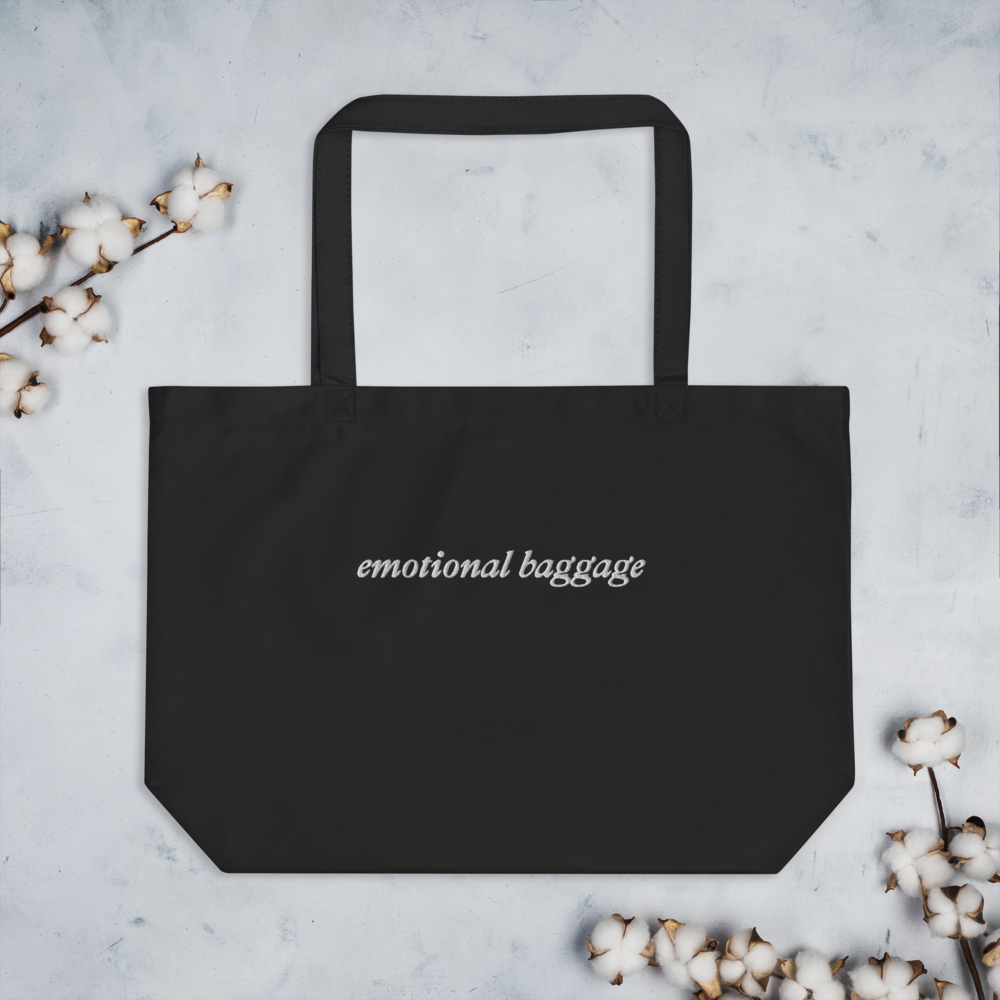 Emotional Baggage Black Tote Bag - Large