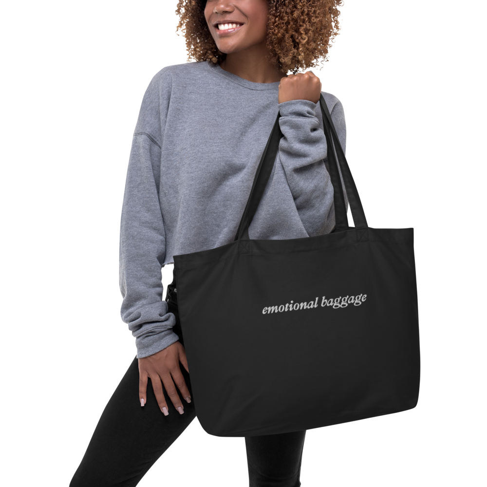 Emotional Baggage Black Tote Bag - Large