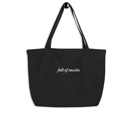 Full of Snacks Large Organic Tote Bag